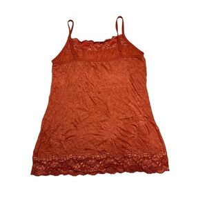 Maurice's Sz 0 Orange Crinkle Lace Cami Camisole Bust 36"